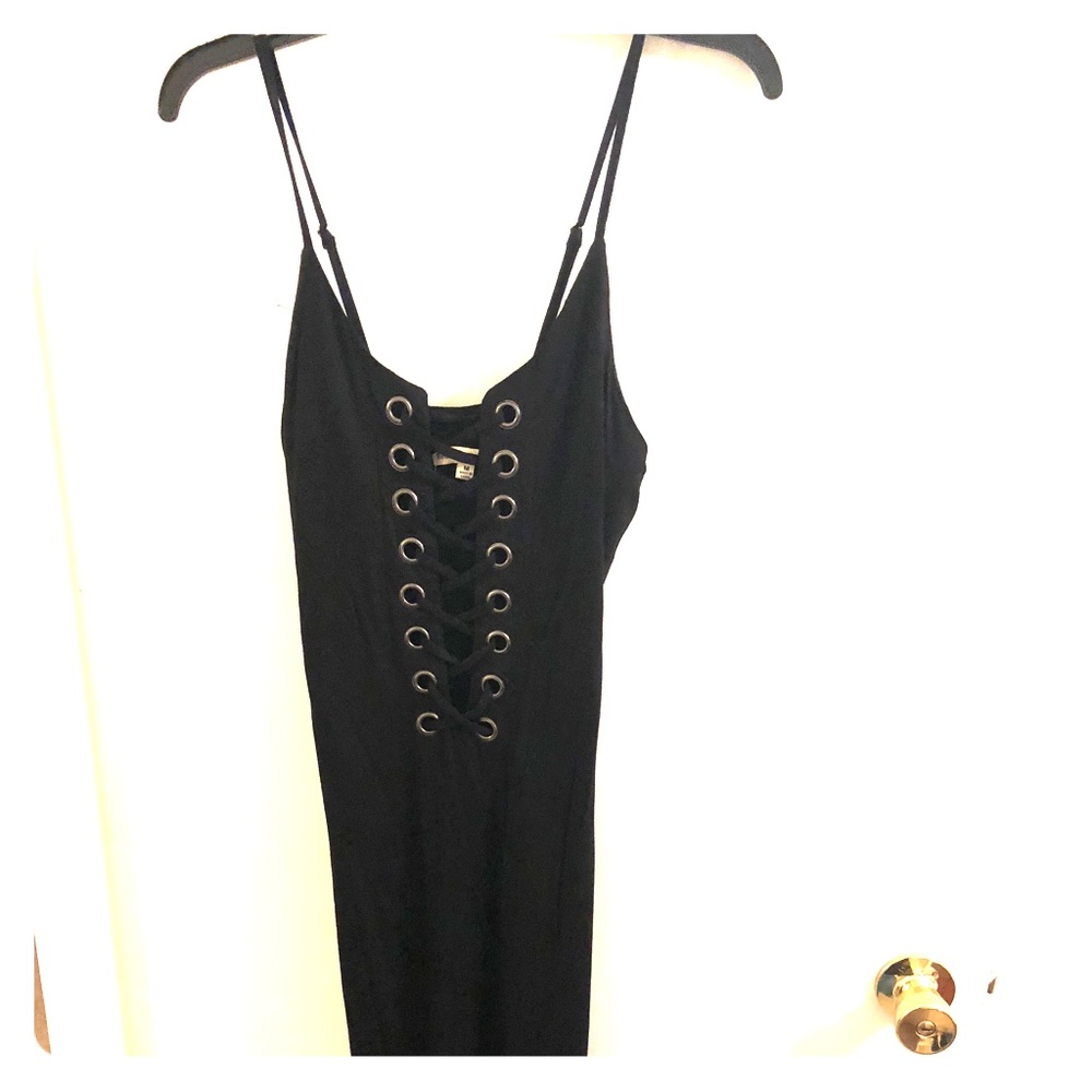 Black cross front dress